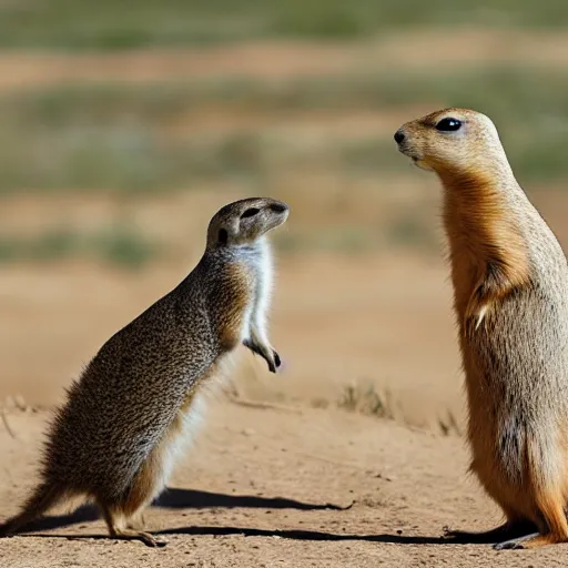 Prompt: Prairie dog riding an Emu into battle