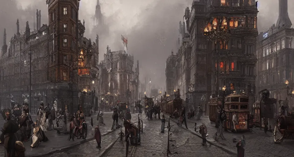 Image similar to victorian london, hyperdetailed, artstation, cgsociety, 8k