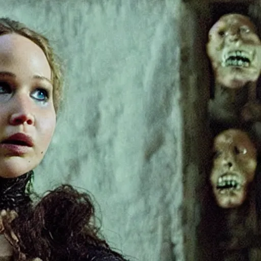 Prompt: jennifer lawrence as frankenstein's monster, color photography, sharp detail, still from the movie mary shelly's frankenstein