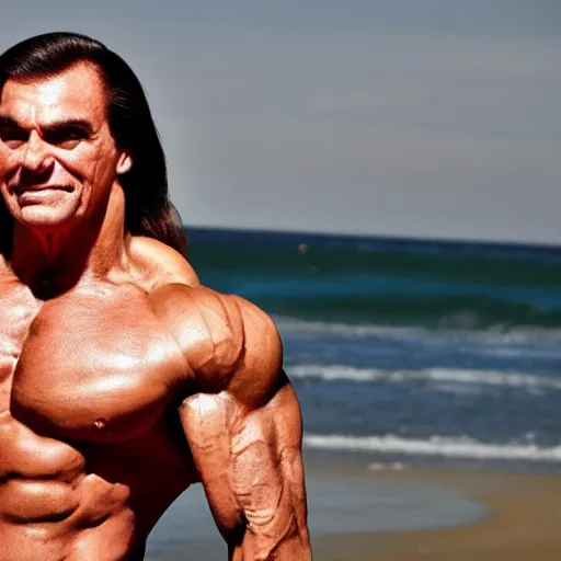 Image similar to bodybuilder bolsonaro posing