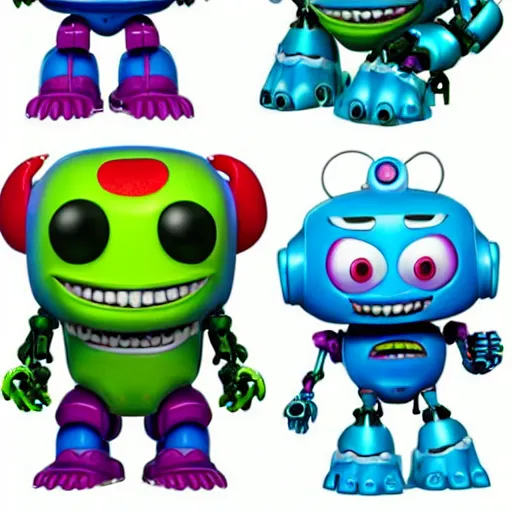 Image similar to single crazy melting plastic toy Pop Figure Robot monster 8K, by pixar, by dreamworks, in a Studio hollow, by jeff koons, by david lachapelle