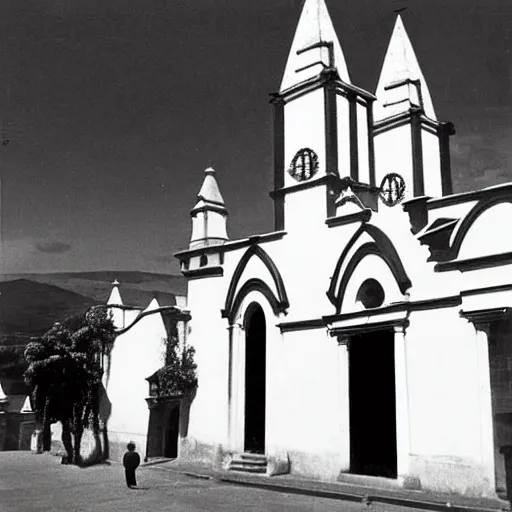 Image similar to a black and white photo of an old cathedral, a colorized photo by john thomson of duddingston, cg society, quito school, 1 9 7 0 s, 1 9 2 0 s, 1 9 9 0 s