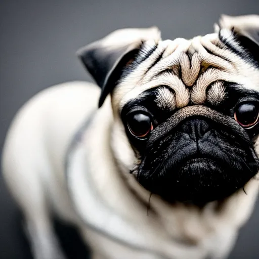 Image similar to photo of pug with pog face poggers