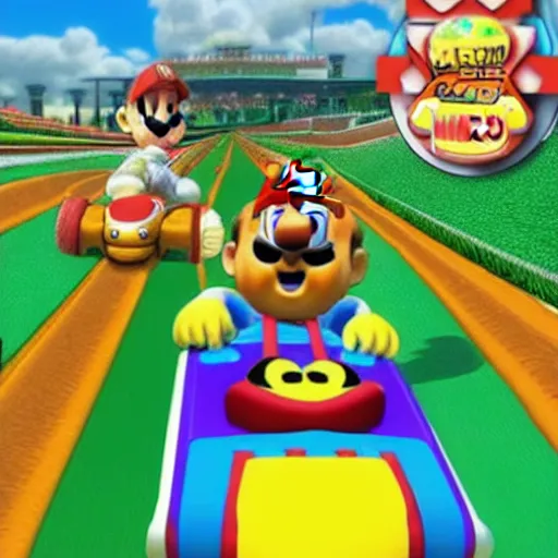 Image similar to Mario Kart but with garfield