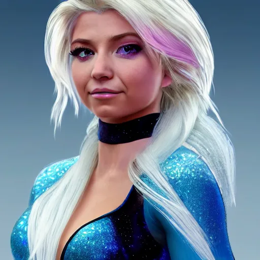 Prompt: alexa bliss as elsa, au naturel, hyper detailed, digital art, trending in artstation, cinematic lighting, studio quality, smooth render, unreal engine 5 rendered, octane rendered, art style by klimt and nixeu and ian sprigger and wlop and krenz cushart