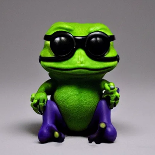 Prompt: the rarest pepe Funko Pop