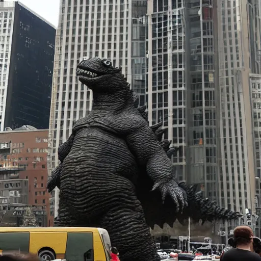 Image similar to Life-sized cardboard cutout of Godzilla in Detroit, 8k, realistic