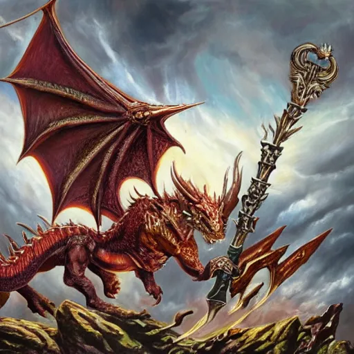 Prompt: a dragon eating a Warhammer Fantasy,High Elf,artwork