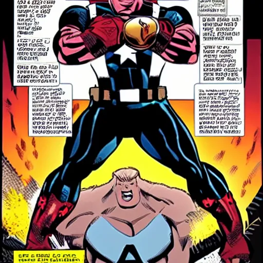 Image similar to brock lesnar in an avengers comic book