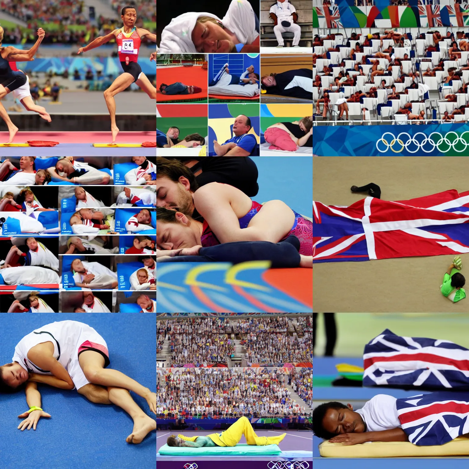 Prompt: competitive sleeping at the olympic games