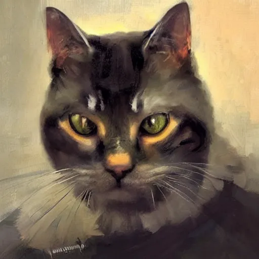 Image similar to cat who looks like nick offerman, jeremy mann painting