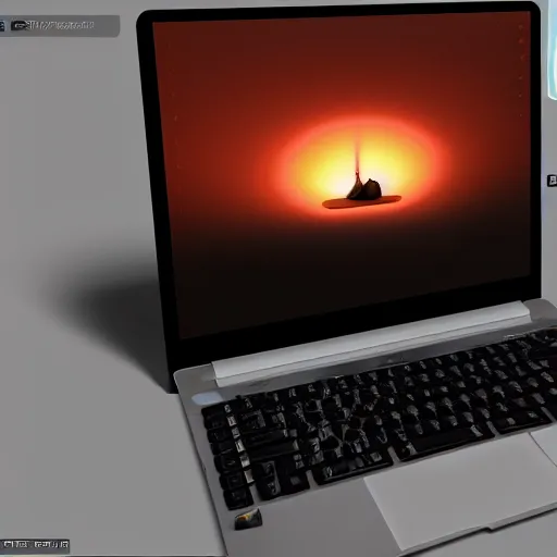 Image similar to octane render working table laptop