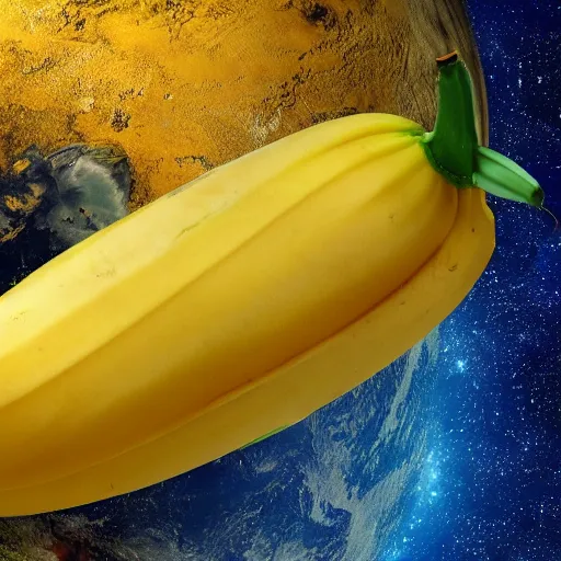 Prompt: a planet in the shape of a banana