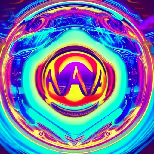 Image similar to a and w vaporwave logo, colorful, digital art, cosmic, 3 d high definition, trending on art station, photorealistic, high resolution, 8 k, octane, hyper detailed, insane details, intricate, elite, ornate, elegant trend, highly detailed and intricate, sharp focus, photography, unreal engine