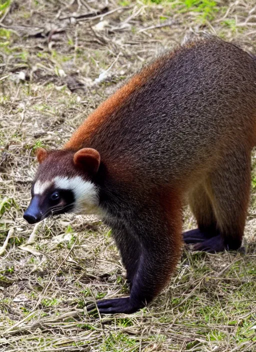 Image similar to coati drinking a whisky bare hands