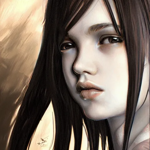 Image similar to artstation very young girl, very detailed, , portrait, high contrast