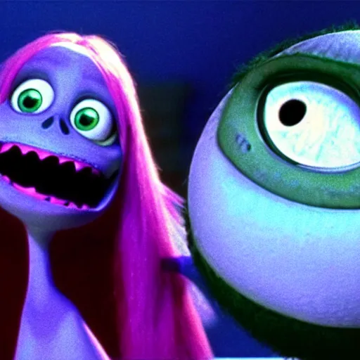 Image similar to mike wazowski as a still from the nightmare before christmas ( 1 9 8 4 ), super high quality, award winning, photograph,