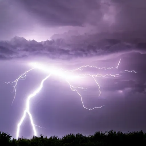 Prompt: Delorean in sky circumscribed by a circle made of lightning in storm clouds, 28mm dramatic photo