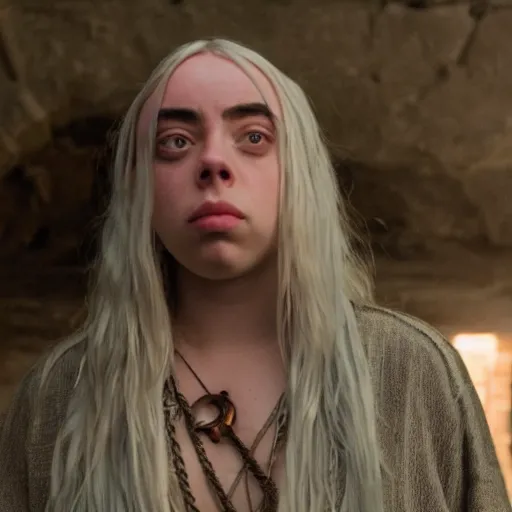 Image similar to movie still of billie eilish as indiana jones