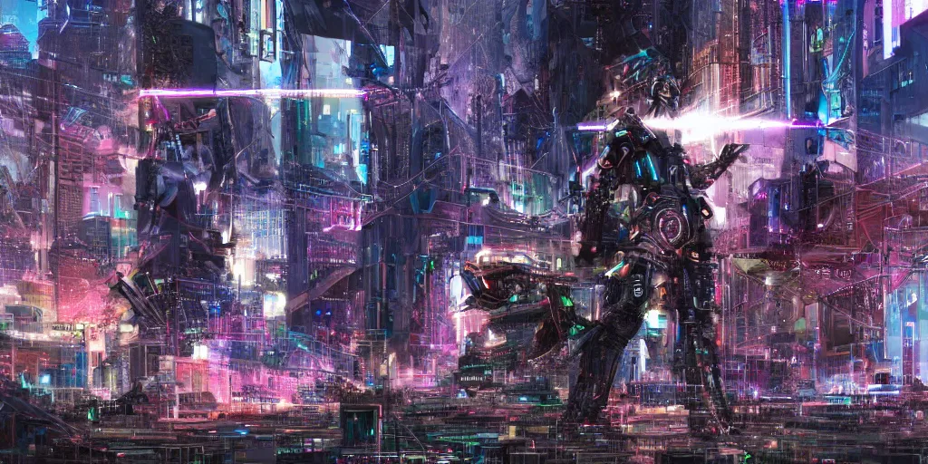 Image similar to god as an cyberpunk futuristic giantic machine
