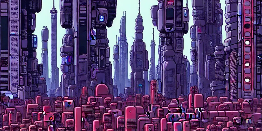 Image similar to mechanical futuristic city in the style of Akira!