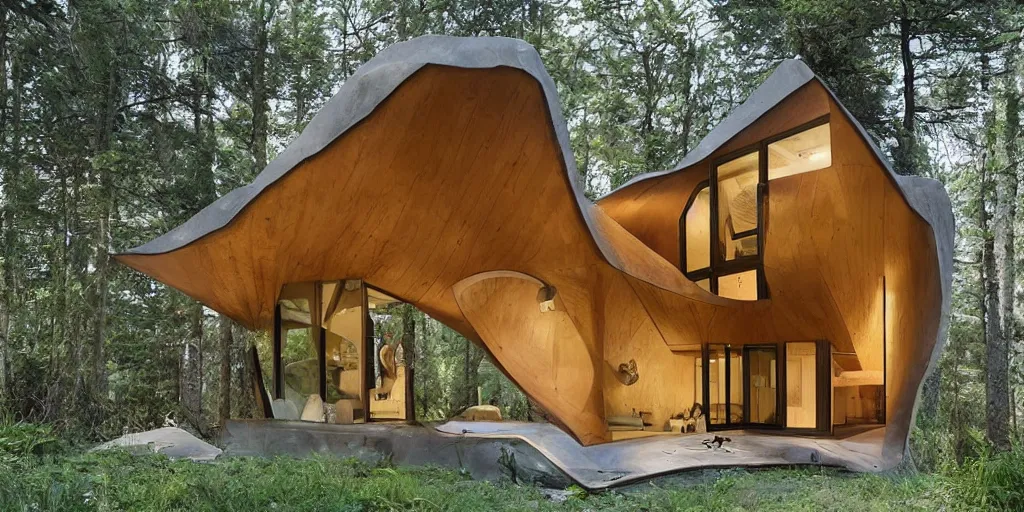 Prompt: residence in the shape of a sleeping bear