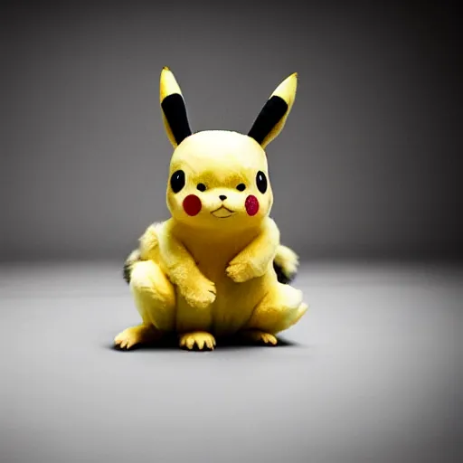 Image similar to model pikachu cute pikachu at a model photoshoot studio lighting by annie leibovitz