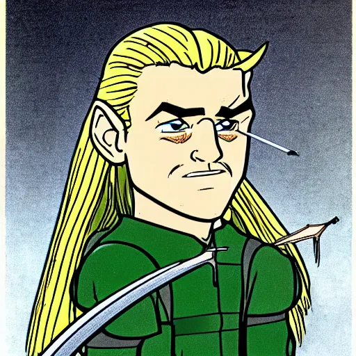 Image similar to legolas 1978 cartoon highly detailed, realistic, scientific