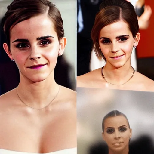 Image similar to emma watson kim kardashian hybrid