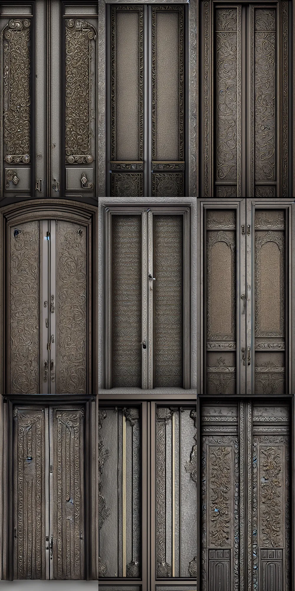 Prompt: a photo of an ornate dnd double door flat texture, metall bars, phototexture, photo realistic, very realistic 8 k