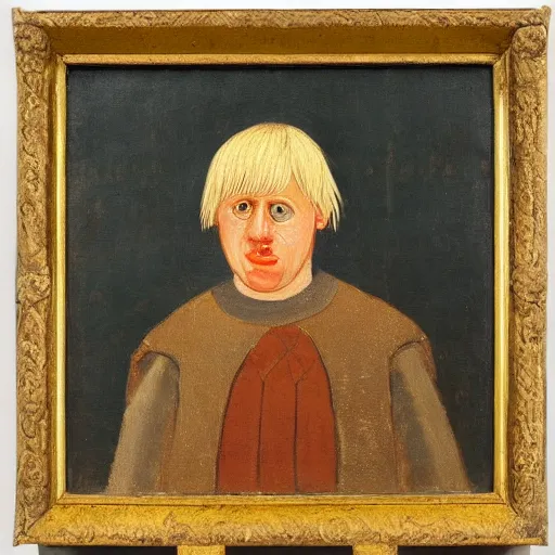 Image similar to a painting of boris johnson as a common peasant in 1 2 th century england, british museum, oil on canvas