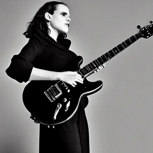 Prompt: Anna Calvi playing electric guitar by Jason Shawn Alexander