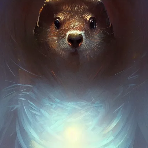 Image similar to Kirbycloseup filled background around face of a marmot, dark light night, intricate, elegant, sharp focus, illustration, highly detailed, digital painting, concept art, matte, art by WLOP and Artgerm and Greg Rutkowski and Alphonse Mucha, masterpiece