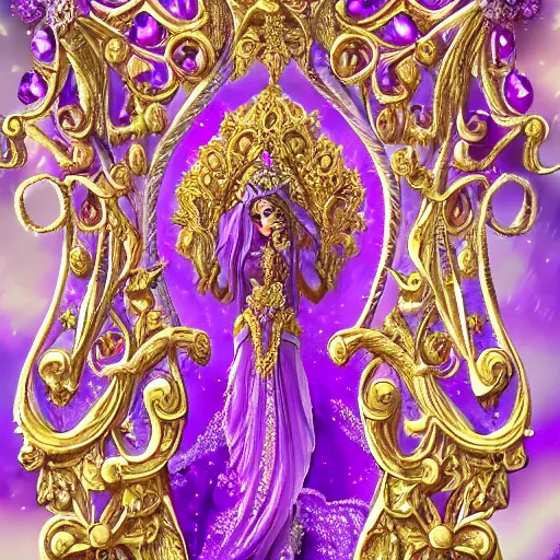 Image similar to princess of amethyst, gorgeous, ornate, intricate, detailed, stunning, masterpiece, 4 k