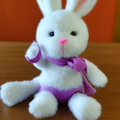 Image similar to a toy look like a fluffy bunny