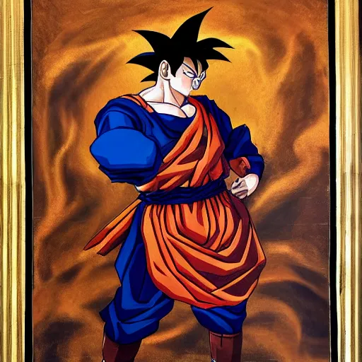 Image similar to portrait of goku styled as a renaissance painting