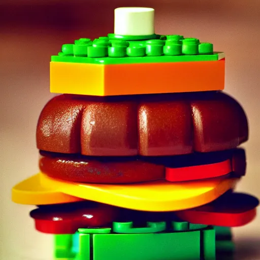 Image similar to a LEGO hamburger 35mm photograph