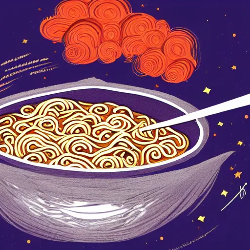 Prompt: ramen nebula, trending on artstation