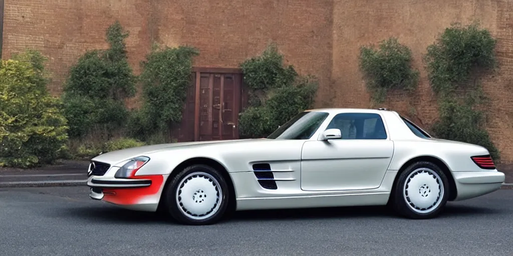 Prompt: “1980s Mercedes SLS, ultra realistic, 4K”