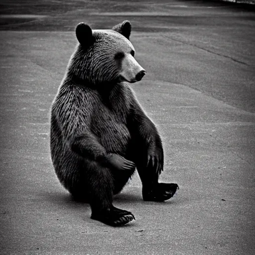 Prompt: depressed bear