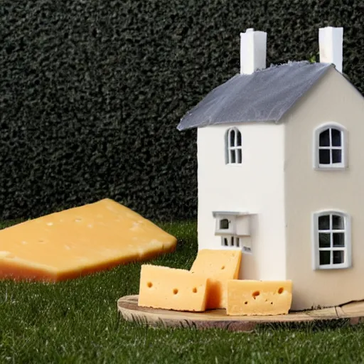 Image similar to a house made of cheese