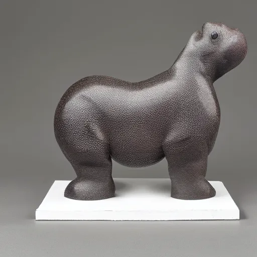 Image similar to a sophie taeuber - arp baby hippopotamus sculpture