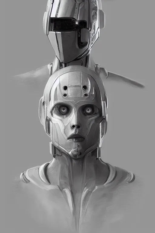 Image similar to a portrait of a faceless cyborg with a hood and mechanical part by Mars Chris, highly detailed, trending on artstation