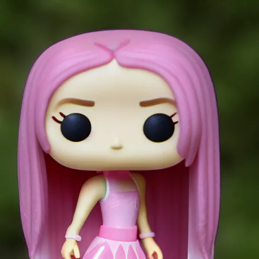 Image similar to skinny 19 years old white redhead girl in a pink sundress funko pop highly detailed closeup photo