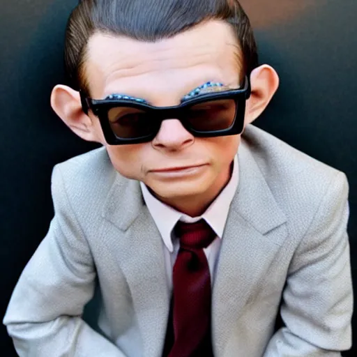 Image similar to award - winning photograph of super stylish and cool gollum wearing dark shades and wearing a handsome suit