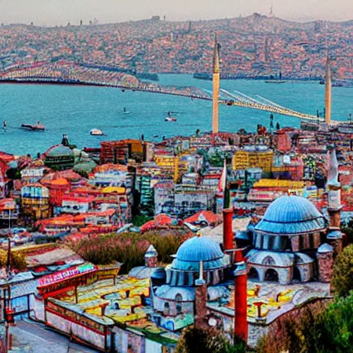 Image similar to istanbul like a futurama