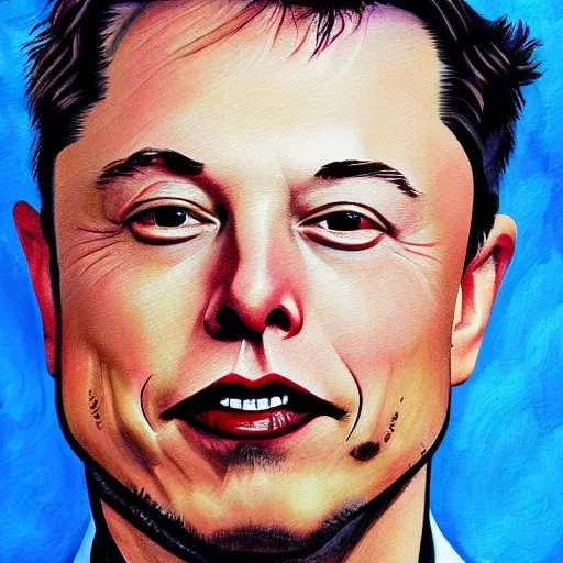 Prompt: painting of elon musk in the style of alex gray