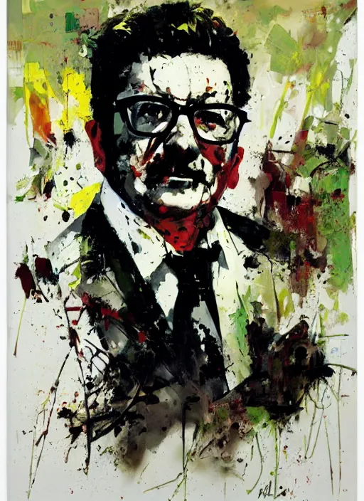 Image similar to portrait of salvador allende as a zombie by john berkey