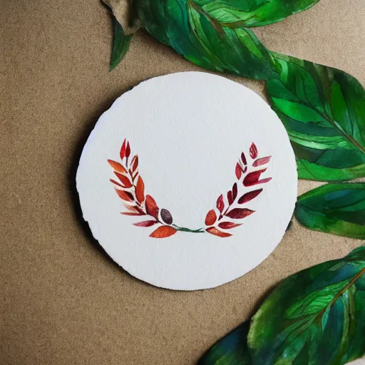 Prompt: watercolor nature logo on white background