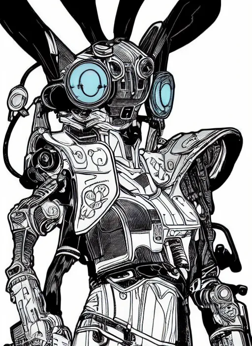 Image similar to cyberpunk buggs bunny. portrait by ashley wood and alphonse mucha and laurie greasley and josan gonzalez and james gurney. spliner cell, apex legends, rb 6 s, hl 2, d & d, cyberpunk 2 0 7 7. realistic face. vivid color. dystopian setting.